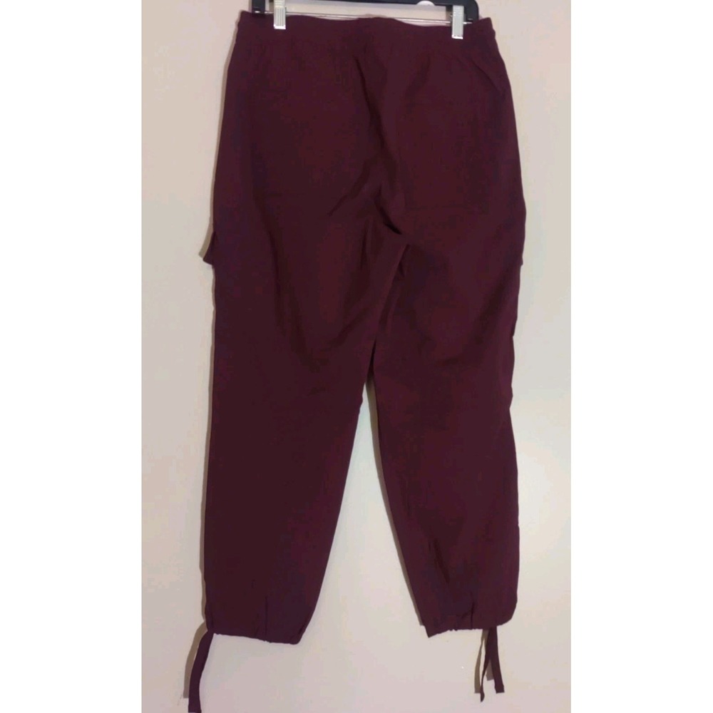 Alpine Women Deep Bordeaux Plum Trail Pockets Drawstring Jogger‎ Pants Size L - Picture 3 of 6